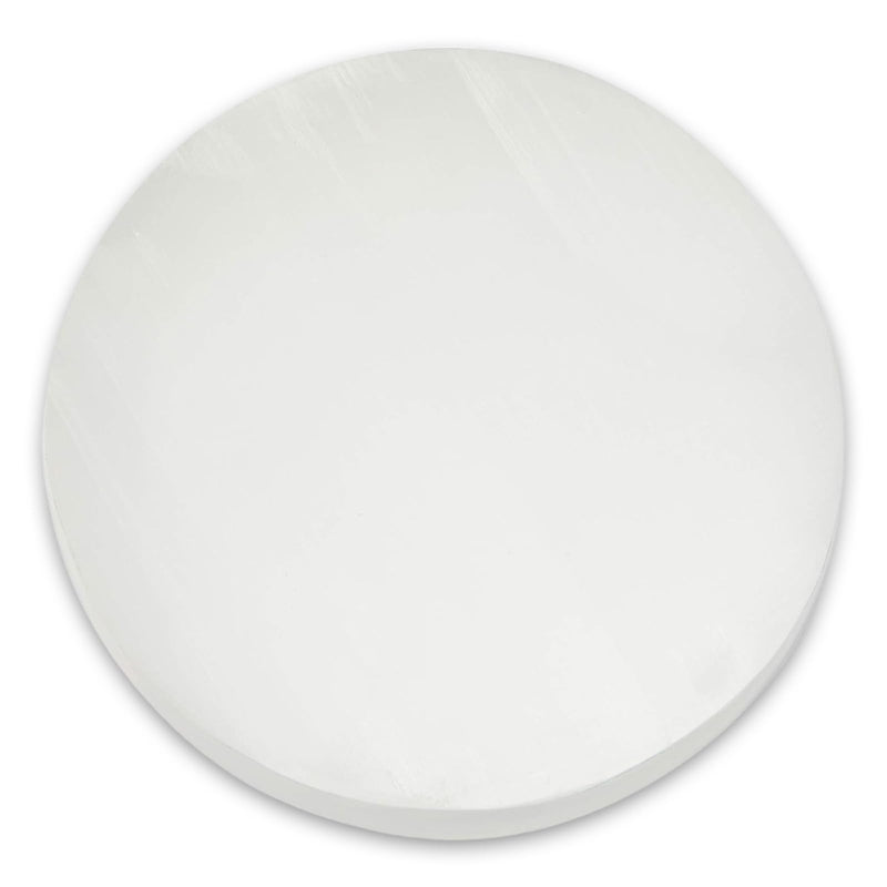SG Selenite Crystal Charging Round Plate Handmade Natural White Selenite Disk Spiritual Healing Cleanse And Recharge Crystals Charging Plate Selenite Charging Plate Meditation Decoration Gift (7 cm) 7 cm - BeesActive Australia