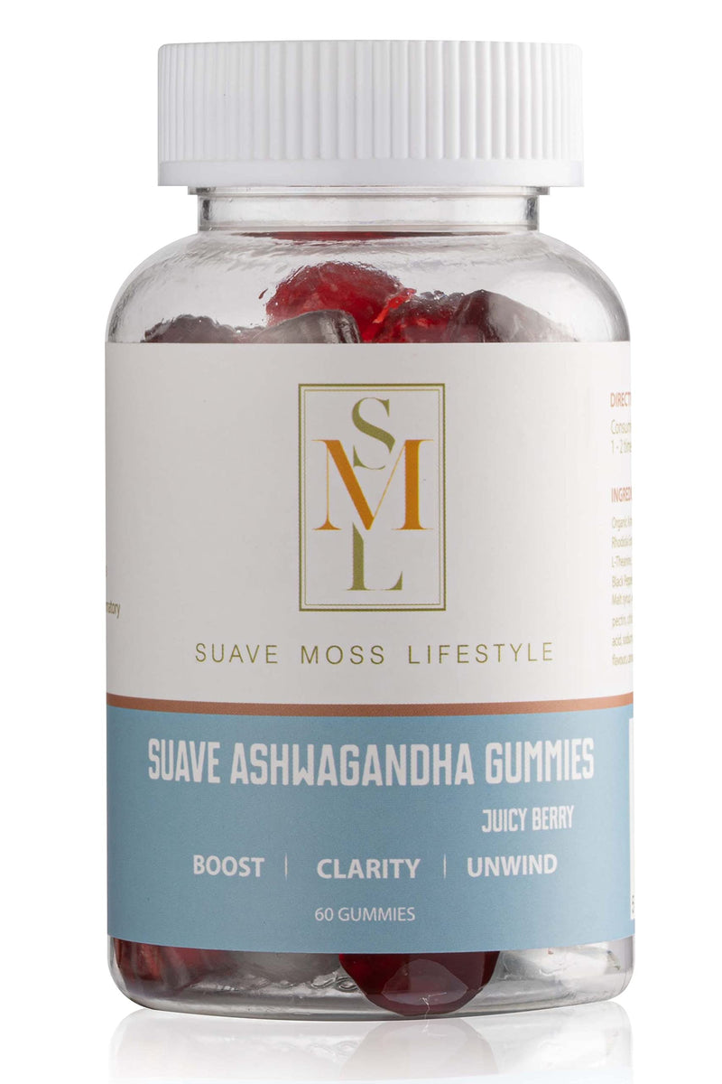 Suave Moss Lifestyle | Ashwagandha and L-Theanine Gummies | Rhodiola and Black Pepper Extract | 60 Gummies Ashwagandha Gummies - BeesActive Australia