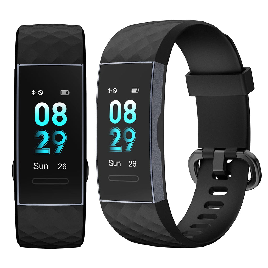 Aquarius IP67 Waterproof Bluetooth Fitness Tracker with Heart Rate Monitor and Step Counter - Black - BeesActive Australia