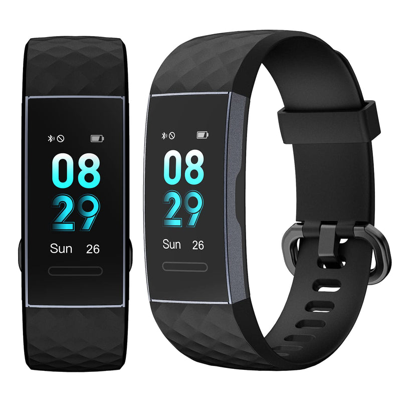Aquarius IP67 Waterproof Bluetooth Fitness Tracker with Heart Rate Monitor and Step Counter - Black - BeesActive Australia