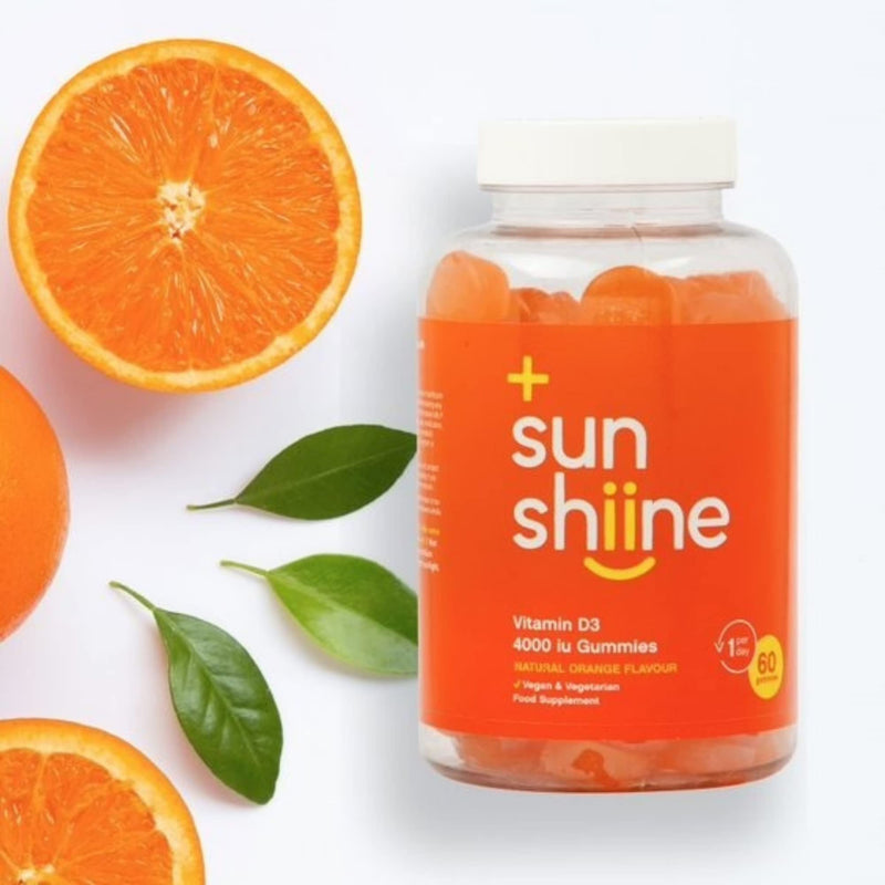Sunshiine Vegan Vitamin D3 4000 IU Gummies - Vitamin D Important for Immunity & Bones - Vitamin D3 Chewable Gummies 60 Count - Vitamin D Gummies for Adults and Children Above Age 11, Orange Flavour - BeesActive Australia
