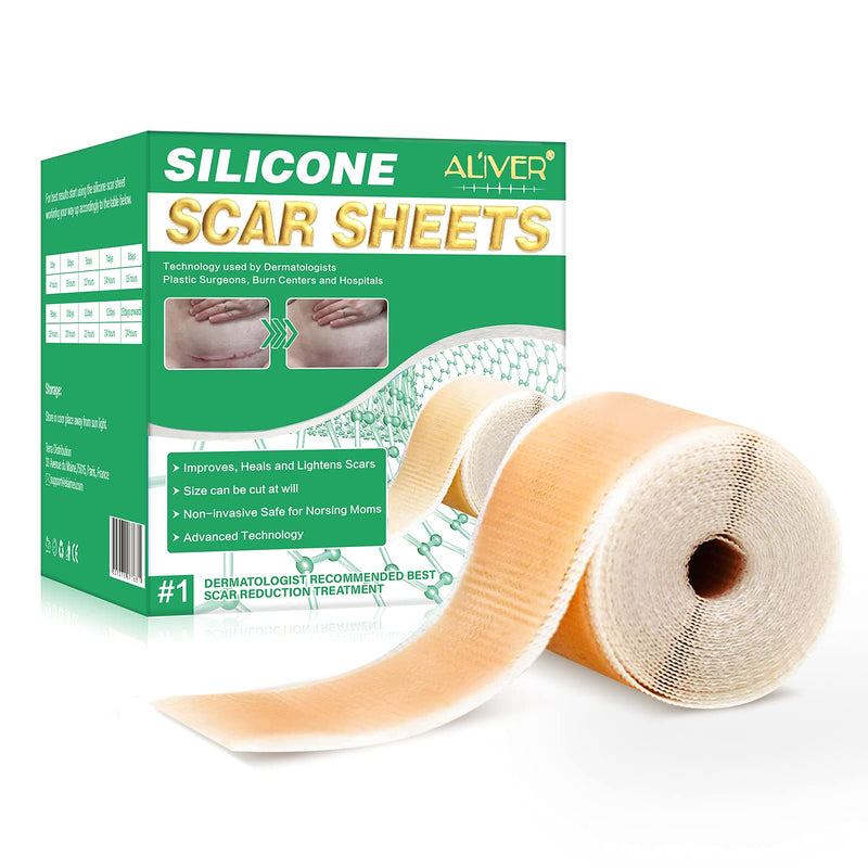 Silicone Scar Sheets (1.6” x 60”) Medical Soft Silicone Scar Tape for Scar Removal, Easy-Tear Silicone Tape Roll for Surgery Scars,Highly Comfortable Painless Easy Removal,Medical Grade Wound Dressing 1.6” x 60” - BeesActive Australia