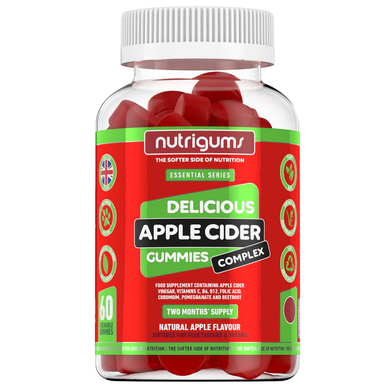 Apple Cider Vinegar Complex “with Mother” | 1050mg (per 2) x 60 Vegan Gummies | Two Month Supply | Digestive Health, Energy, Immune and Metabolism Support | Vegan Friendly by NUTRIGUMS® - BeesActive Australia