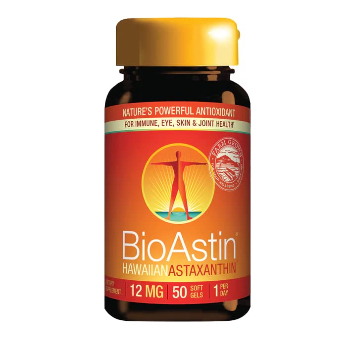 Nutrex Hawaii, BioAstin, Hawaiian Astaxanthin, 12 mg, 2-Day-Depot, 50 Soft Capsules, Lab Tested, Vitamin E, Gluten Free, Soy Free, Non-GMO - BeesActive Australia
