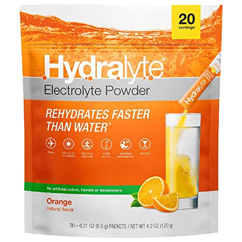 Hydralyte, Effervescent Electrolyte Sachets, 20 Sticks, Orange