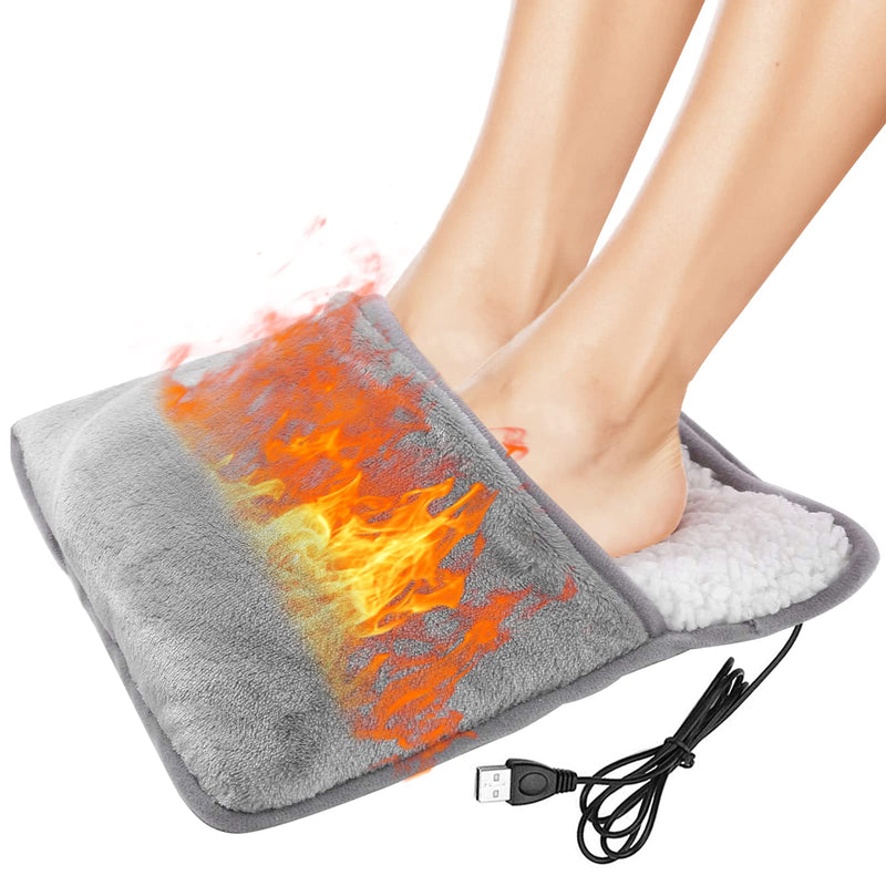 USB Heated Foot Warmer Winter Warm Heating Foot Pad Cosy Electric Feet Cushion 122? Constant Temperature Washable Soft Fleece Foot Mat for Men Women - BeesActive Australia