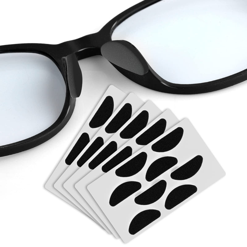ASTER 20 Pairs of Eyeglass Nose Pads, Soft Foam Self-Adhesive Nose Pads, Anti-Slip Sponge Glasses Nose Pads for Sunglasses, Glasses (D-Shape) Black - BeesActive Australia