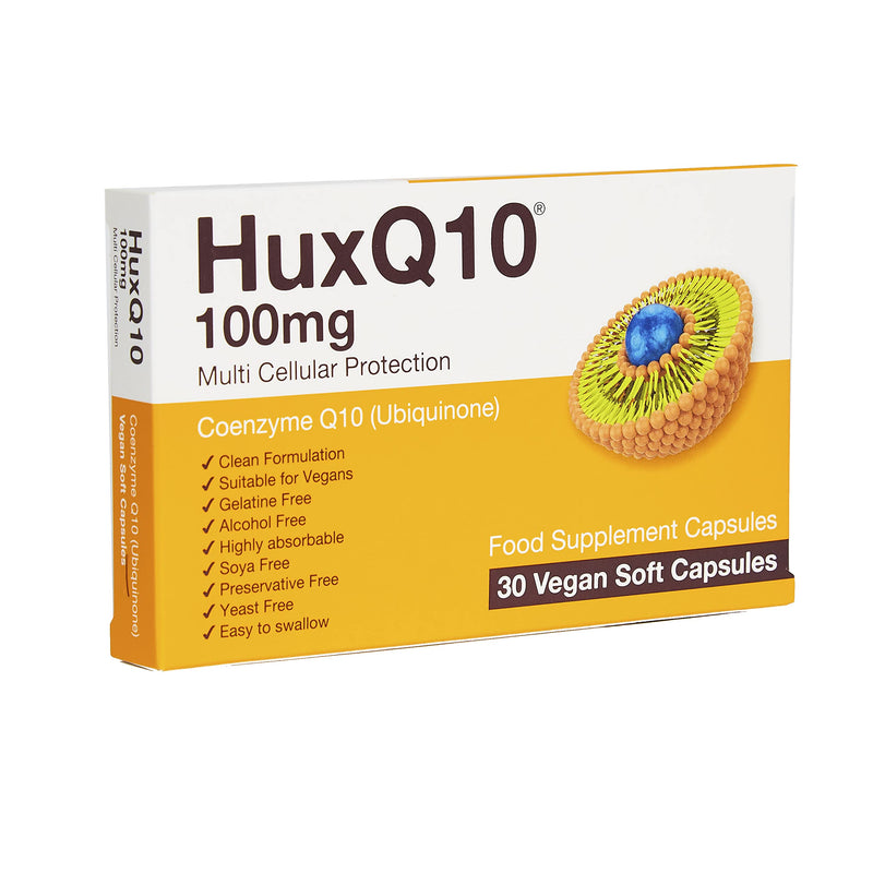 Q10 Coenzyme 100 mg Capsules, 30-Pack � Support Heart, Blood Pressure, Skin Health with Easy-to-Swallow Vegan Ubiquinone COQ10 Fermented SuperADME � Food Supplements by Huxley Europe - BeesActive Australia