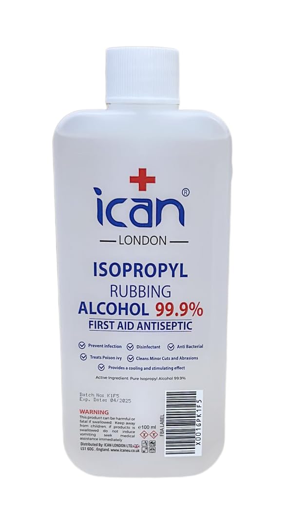 ican london isopropyl rubbing Alcohol 99.9% First aid Antiseptic Disinfectant 100ml - BeesActive Australia