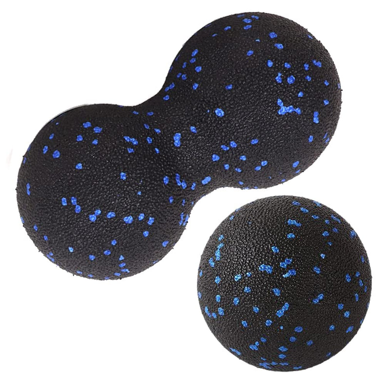 Peanut Massage Ball - Double Lacrosse Ball for Trigger Point Therapy, Myofascial Release, Deep Tissue Fitness Massage & Relax Tight Muscles, Peanut Ball 16cm & Trigger Point Massage Ball 8cm - BeesActive Australia