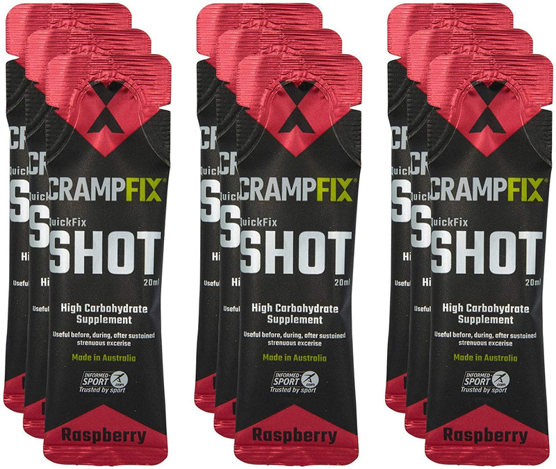 Crampfix QuickFix Shot Sachets - Fast & Effective Relief from Muscle Cramp (9 x 20ml Packets) (Raspberry) Raspberry - BeesActive Australia