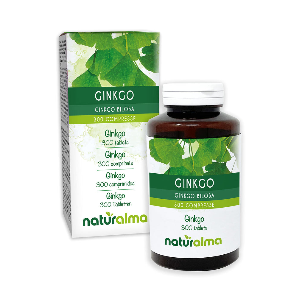 Ginkgo (Ginkgo biloba) Leaves NATURALMA | 150 g | 300 Tablets of 500 mg | Food Supplement | Natural and Vegan - BeesActive Australia
