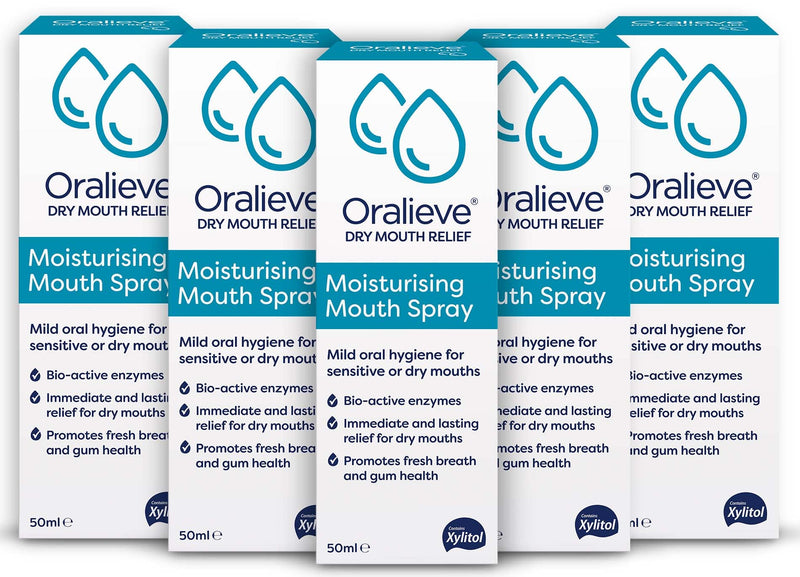 5 Pack - Oralieve Moisturising Dry Mouth Spray 50 - BeesActive Australia