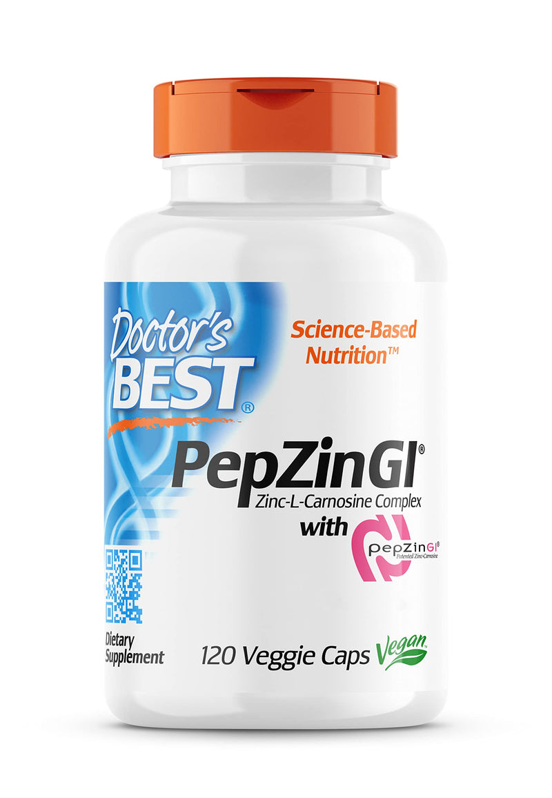 Doctor's Best, PepZinGI, Zinc-L-Carnosine Complex, 120 Vegan Capsules, Lab Tested, Minerals, Gluten Free, SOYA Free, Vegetarian - BeesActive Australia
