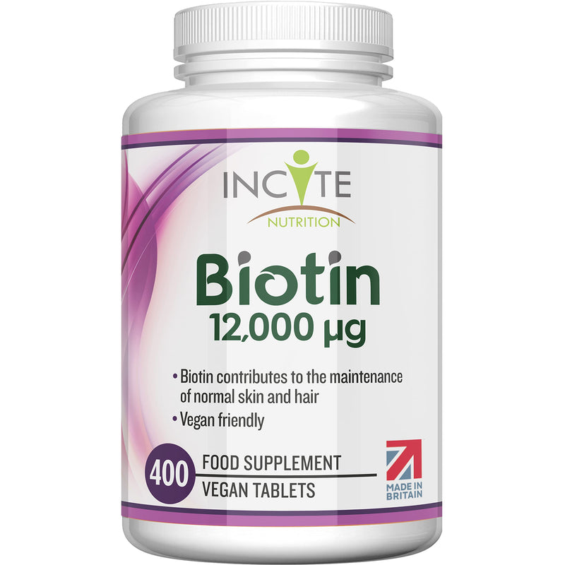 Biotin Hair Growth Supplement 12,000mcg - 400 Tiny 6mm Tablets (Full Year Plus Supply) - Biotin Hair Growth Tablets for Men & Women Biotin Tablets Hair Supplements Hair Support Made in The UK Biotin 12,000mcg - BeesActive Australia