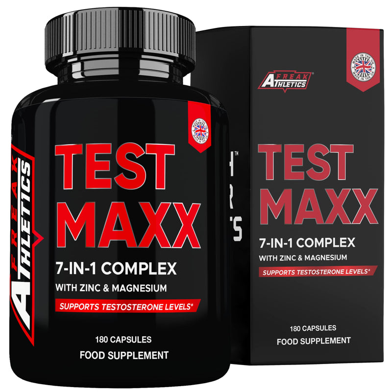 Test Maxx Booster for Men - Supplements for Men 180 Capsules - 7 Powerful Active Ingredients & Vitamins Including Zinc, Maca Root Extract, Fenugreek, Ginseng - Made in The UK - BeesActive Australia