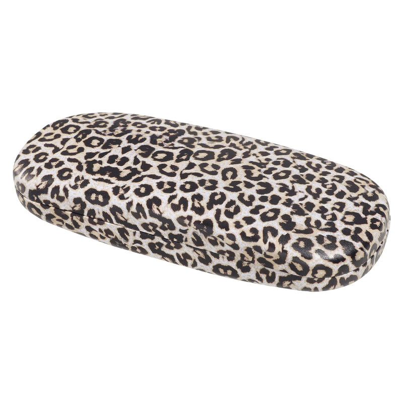 MoKo Hard Shell Eye Glasses Case with Cloth, PU Leather Protective Eyeglasses Cases Storage Organizer Travel for Men Women Leopard - BeesActive Australia