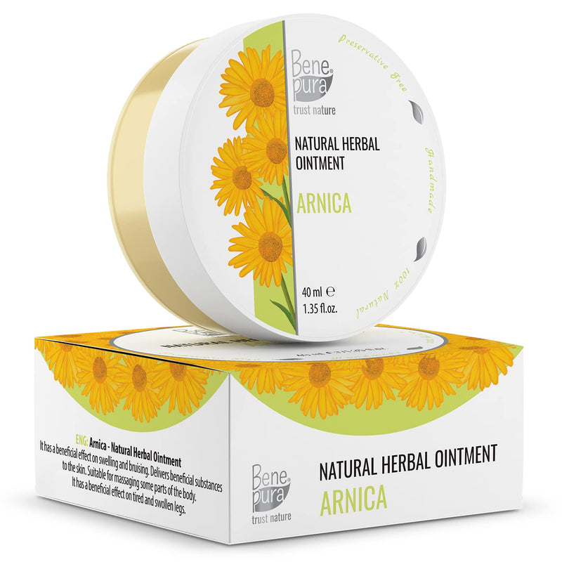 BenePura Arnica Ointment for Muscle Pain Relief - Natural Arnica Cream for Bruising and Swelling - Back Pain Relief, Knee Pain Relief, Joint Pain Relief - Bruise Cream Muscle Rub - 40 ml - BeesActive Australia