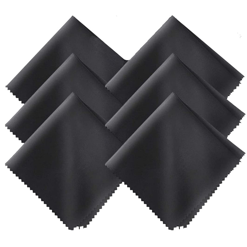 AONAT 6 Pack Microfiber Cleaning Cloth,Glasses Cleaning Cloth Reusable Microfibre Cleaning Cloths for Eyeglasses, Spectacles, Sunglasses, Camera Lenses, iPad, Tablets, Silverware-BLACK Black - BeesActive Australia