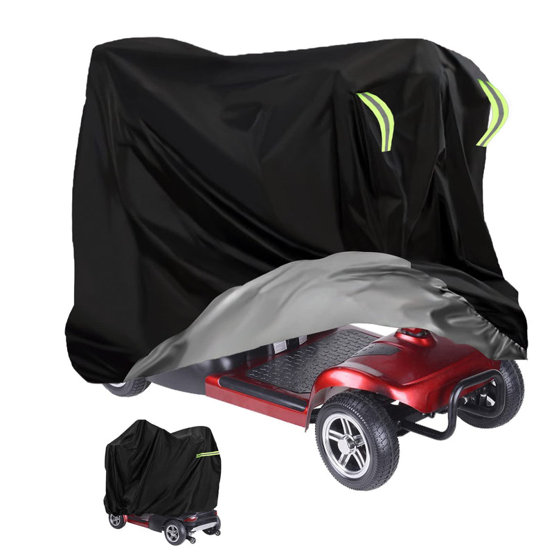 MaxAwe 140x 66x 91cm Mobility Scooter Cover Waterproof Heavy Duty, 420D Wheelchair Scooter Storage Protective Cover Outdoor, Disability Scooter with Elastic Band Protect from Snow Rain Sun Dust, 1 Stk 140 - BeesActive Australia