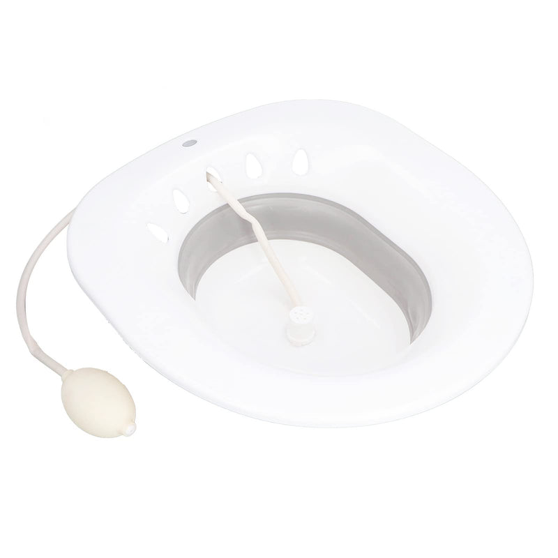 Washable Toilet Bath with Flusher Postpartum Care Soothes Hemorrhoid Foldable Toilet Seat Bath Squat-Free and Flushable Bidet Gray - BeesActive Australia