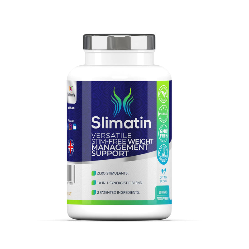 Slimatin Natural Weight Loss Pills for Women and Men | Keto Friendly, 30 Servings - 10 in 1 - with Pure Garcinia Cambogia, Gymnema Sylvestre, Dandelion, InnoSlim & More - Made in The U.K - BeesActive Australia