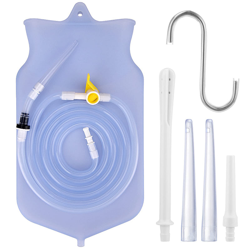 Enema Bag Kit 2L for Colon Cleansing Reusable Coffee Enema Kit with 150cm Silicone Hose and 4 Reusable Nozzle Tips - BeesActive Australia