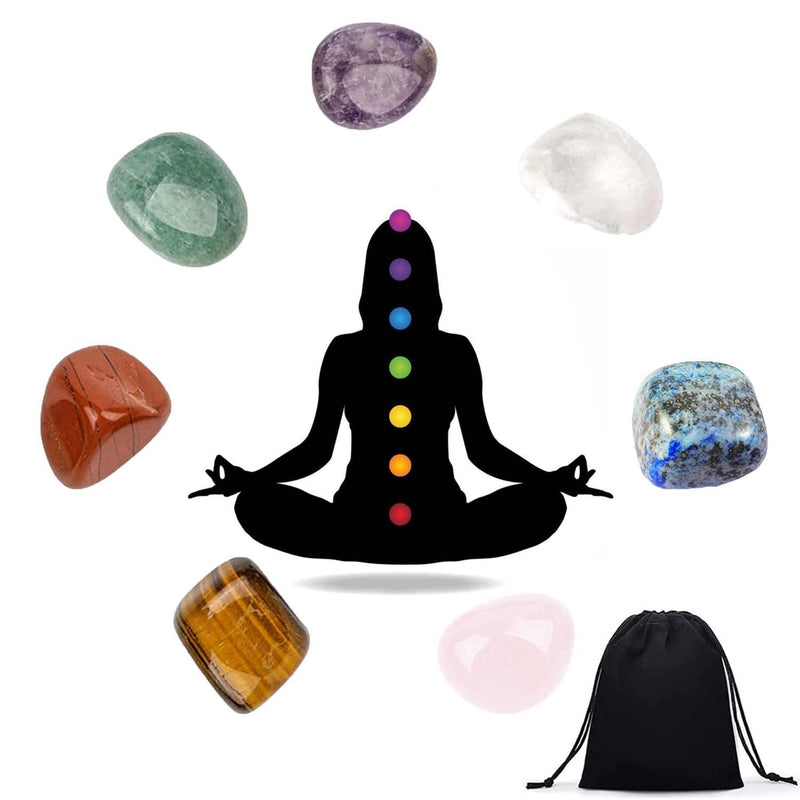 Healing Crystals Set, Chakra Healing Crystals for Beginners 7 Chakra Stone Set Natural Gemstones for Anxiety Relief Balancing Yoga Meditation and Spiritual Awakening Worry Stone Reiki Positivity Gift - BeesActive Australia