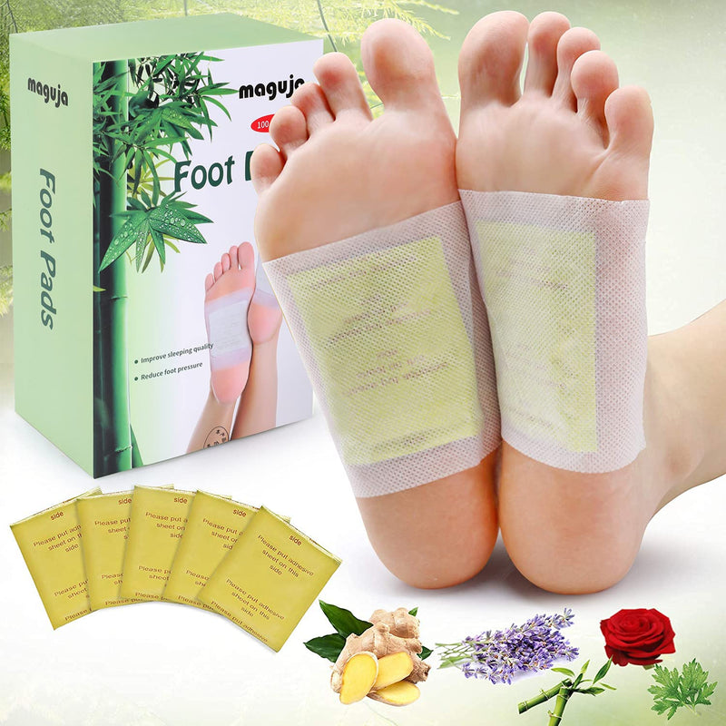 Foot Pads 100PCS Relief Stress Foot Patches Care Natural Ginger Powder for Home Improve Deep Sleep (Gold) Gold - BeesActive Australia