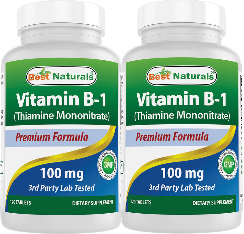 Best Naturals Vitamin B1 as Thiamine Mononitrate 100 mg 120 Tablets (120 Count (Pack of 2)) - BeesActive Australia