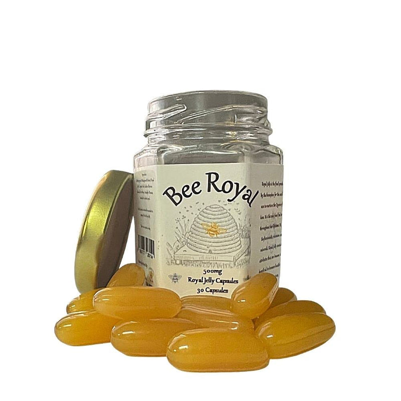 Bee Royal - 500mg Fresh Royal Jelly Capsules - 30 Capsules of 100% Fresh Queen's Jelly NOT Freeze Dried Extract - Supports Immune System, Energy Management, Reduces Tiredness & Fatigue, Fertility - BeesActive Australia