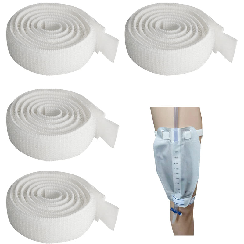 4 Pcs Catheter Leg Bag Straps Catheter Fixation Straps Leg Urinary Bag Fixation Tapes for Incontinence Urine Bag, White - BeesActive Australia