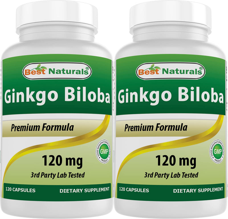Best Naturals, Ginkgo Biloba Extract - Double Strength Ginkgo Biloba, 120mg, 120 Capsules (120 Count (Pack of 2)) - BeesActive Australia