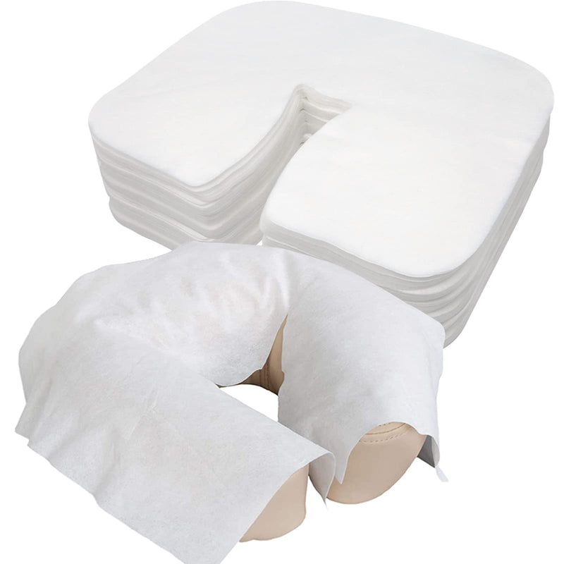 200pcs Disposable Face Cradle Covers for Massage Tables, Tvvcalk Massage Disposable Face Covers, Soft Breathable Face Rest Covers for Massage Bed, SPA, Non Woven, 14.17 x 10.6 inches/ 36 x 27cm 200 - BeesActive Australia