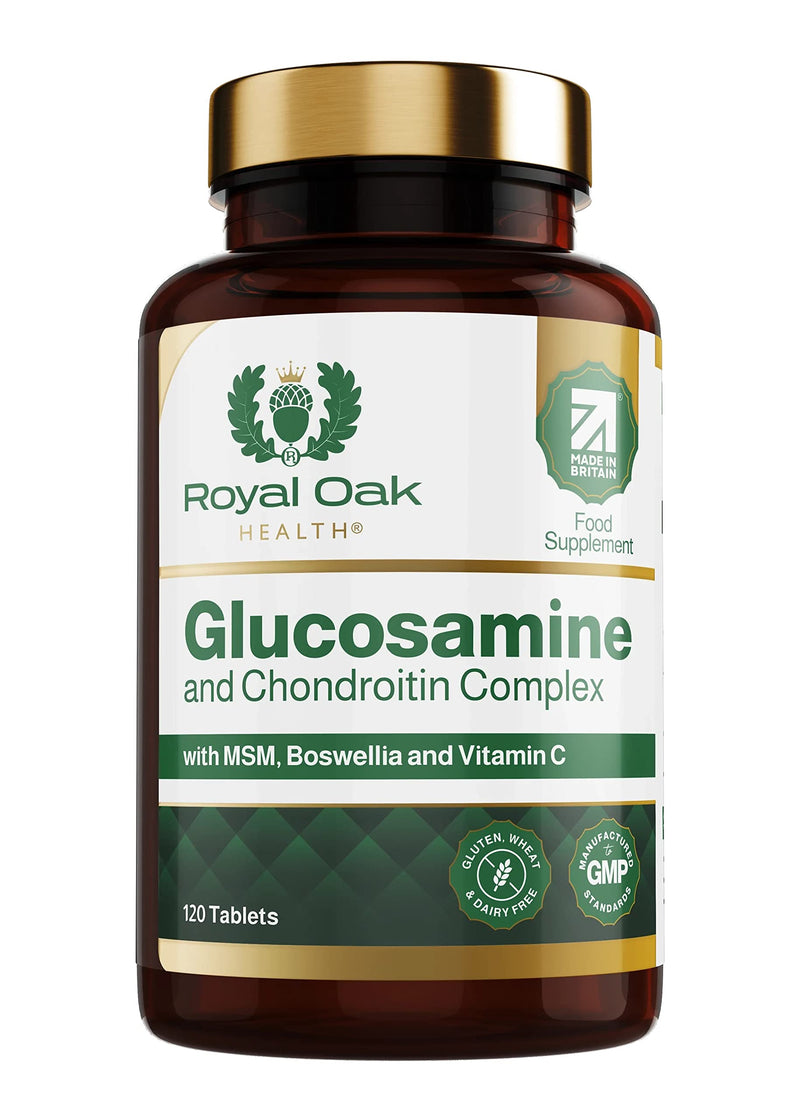 Glucosamine and Chondroitin high Strength with MSM, Bosewellia and Vitamin C. Supports Joint Discomfort Relief glucosamine and chondroitin Tablets, Dietary Supplement for Back, Knees (120 Tablets) - BeesActive Australia