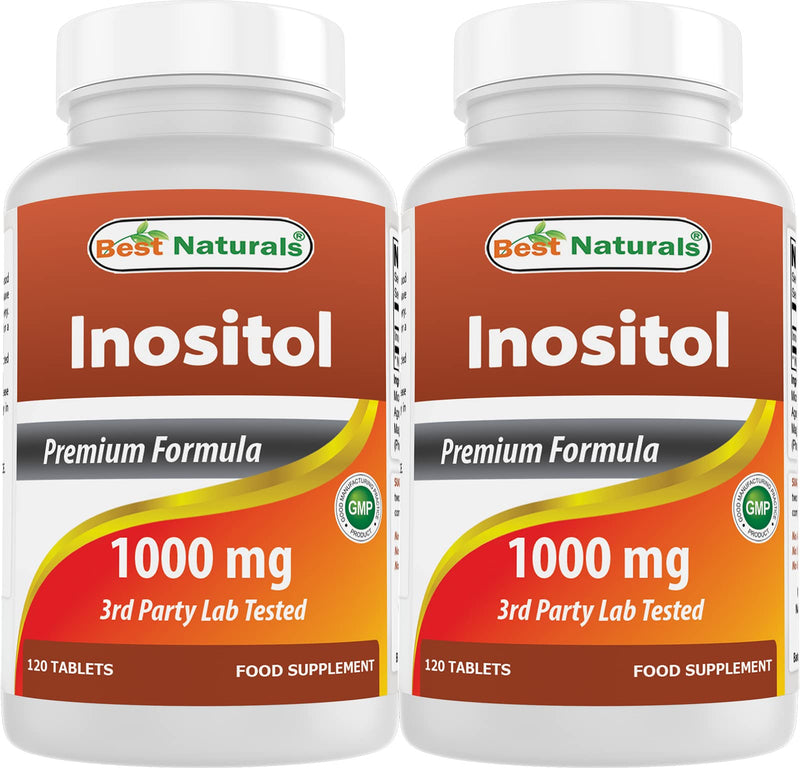 Best Naturals Inositol 1000 mg 120 Tablets - Manufactured in a USA Based GMP Certified and FDA Inspected Facility and Third Party Tested for Purity. Guaranteed!! (120 Count (Pack of 2)) 120 Count (Pack of 2) - BeesActive Australia