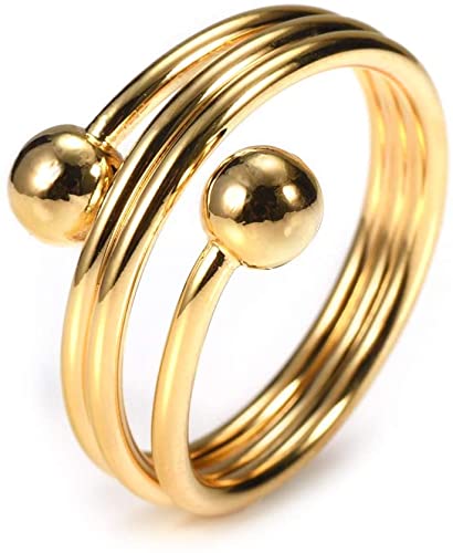 Spiral Design Gold Plated Magnetic Copper Rings for Ladies, Nice &Trendy, Adjustable Size, Gift for Ladies - BeesActive Australia