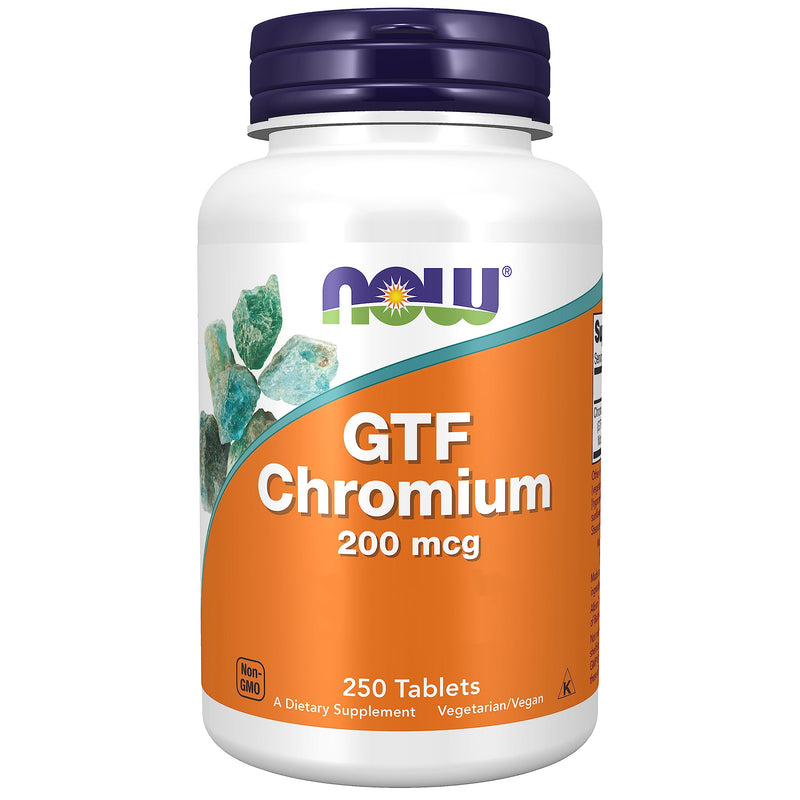 Now Foods, GTF Chromium (Chromium) 200mcg, 250 Vegan Tablets, Lab-Tested, Soy Free, Gluten Free, Vegetarian, Non-GMO - BeesActive Australia