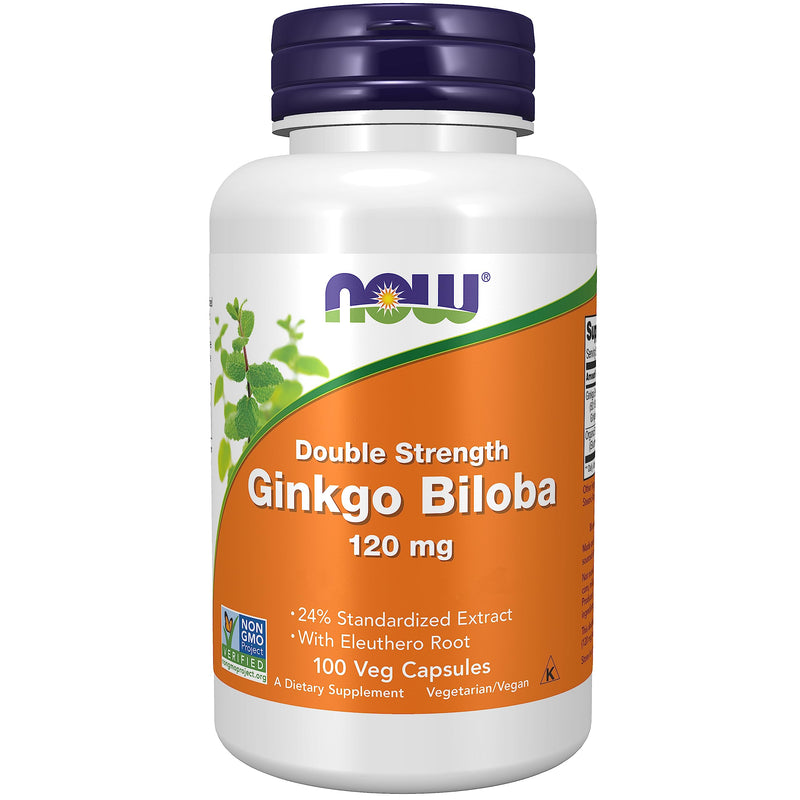 Now Foods, Double Strength Ginkgo Biloba, 120mg, 100 Vegan Capsules, Lab-Tested, SOYA Free, Gluten Free, Vegetarian, Non-GMO - BeesActive Australia