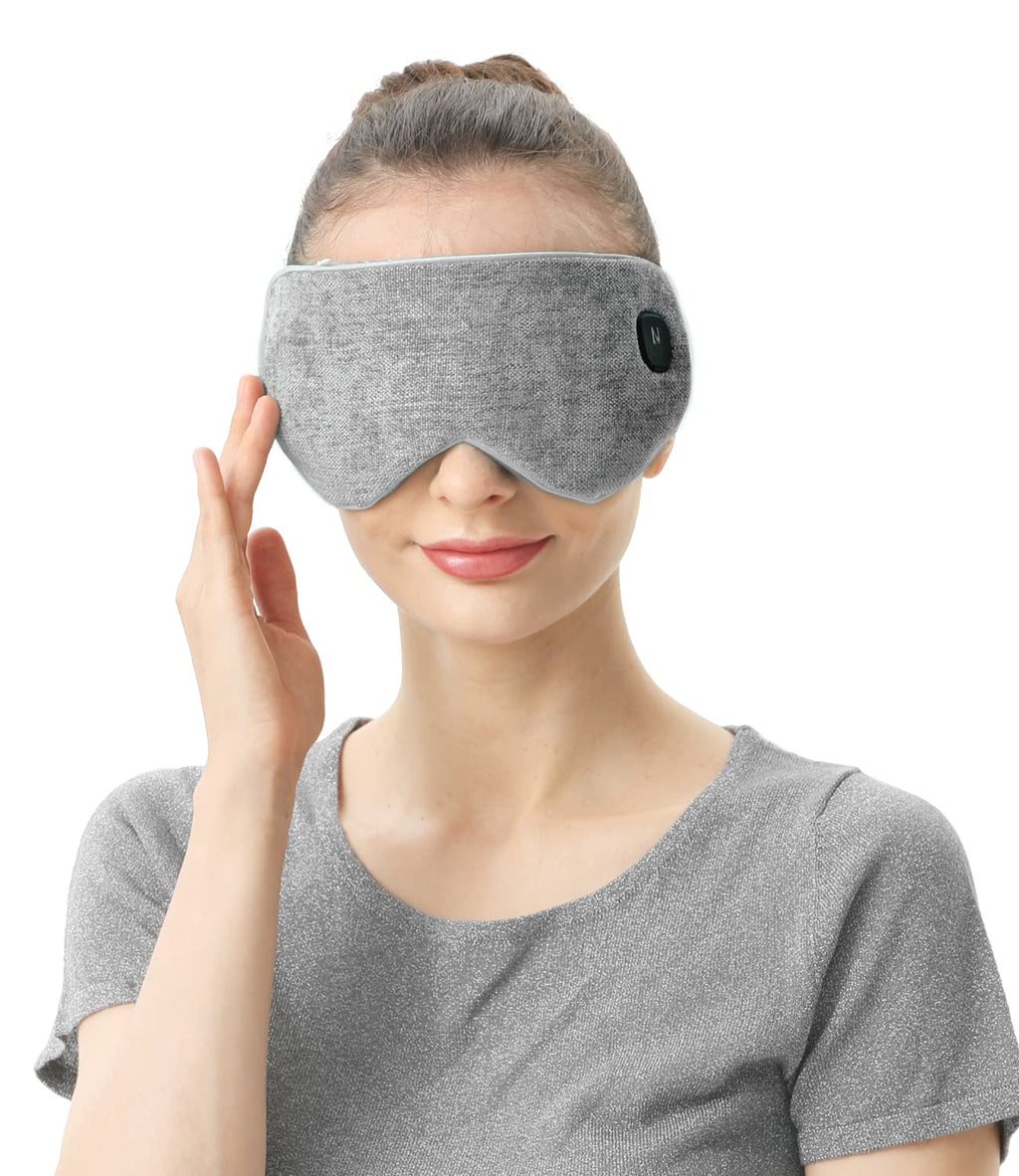 Aroma Season Cordless Heated Eye Mask Warm Eye Compress for Dry Eyes Styes Cover Washable Rechargeable (Grey) Grey - BeesActive Australia