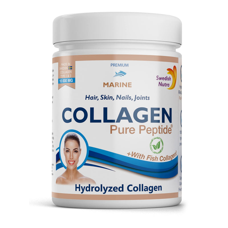Swedish Nutra Powder Marine Collagen - Pack of 300g, 30 Day Supply | Minimize Fine Lines, Wrinkles & Improve Skin Elasticity | High Absorption Rate - BeesActive Australia