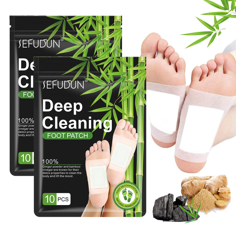 Detox Foot Patches, 20 PCS Detox Foot Pads for Foot Care & Stress Relief & Deep Sleep, 100% Natural Deep Cleaning Foot Patches with Bamboo Vinegar to Help Cleanse Body and Enhance Blood Circulatio White One Size - BeesActive Australia