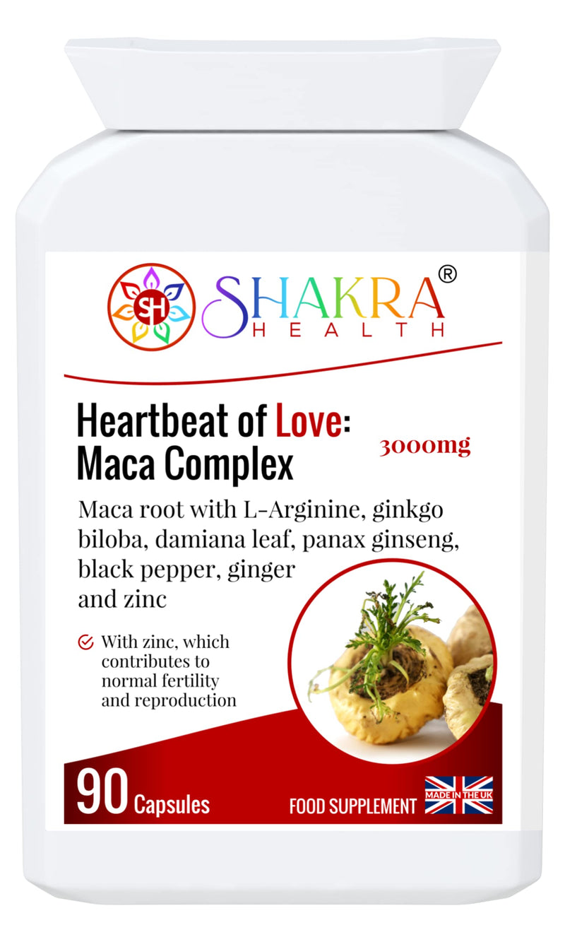 Heartbeat of Love: Maca Complex. Relieve Premenstrual Syndrome, Increase Intimate, Drive, Energy, Stamina for Men & Women | Shakra Health - BeesActive Australia