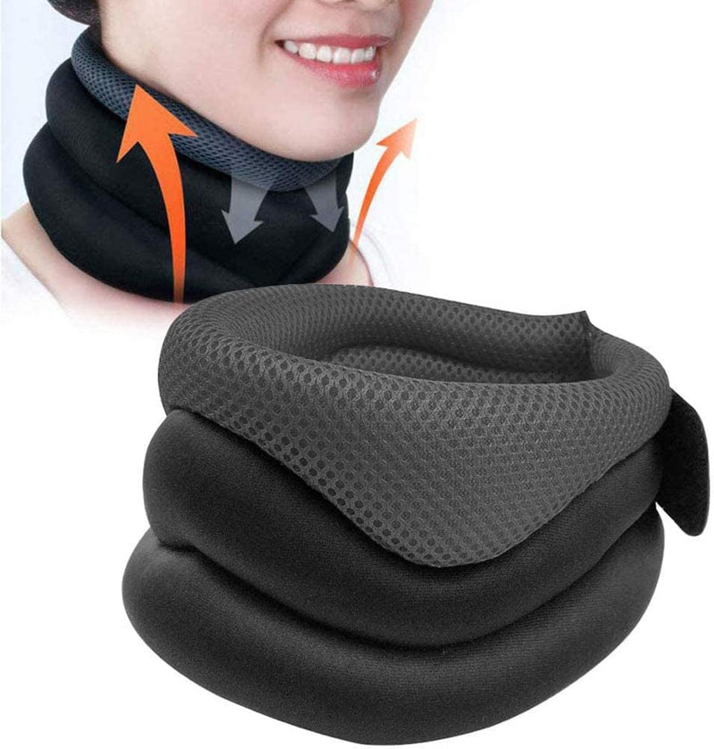 Women Neck Support Brace Ergonomic Cervical Collar Breathable Neck Brace for Pain-Relief Soft Foam Adjustable Neck Collar Protector for Stabilizes Vertebrae, Sleeping, Relieves Pain Pressure (Grey) Grey - BeesActive Australia