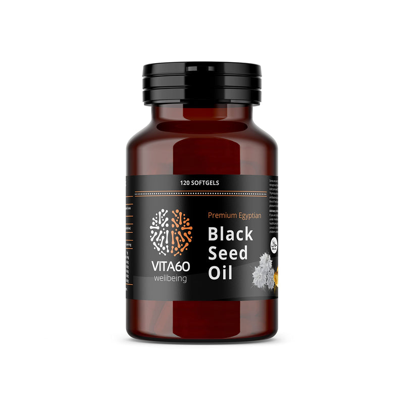VITA60 Black Seed Oil Capsule - 120 High Strength 500mg Softgel Capsules | Cold Pressed | Nigella Sativa - BeesActive Australia