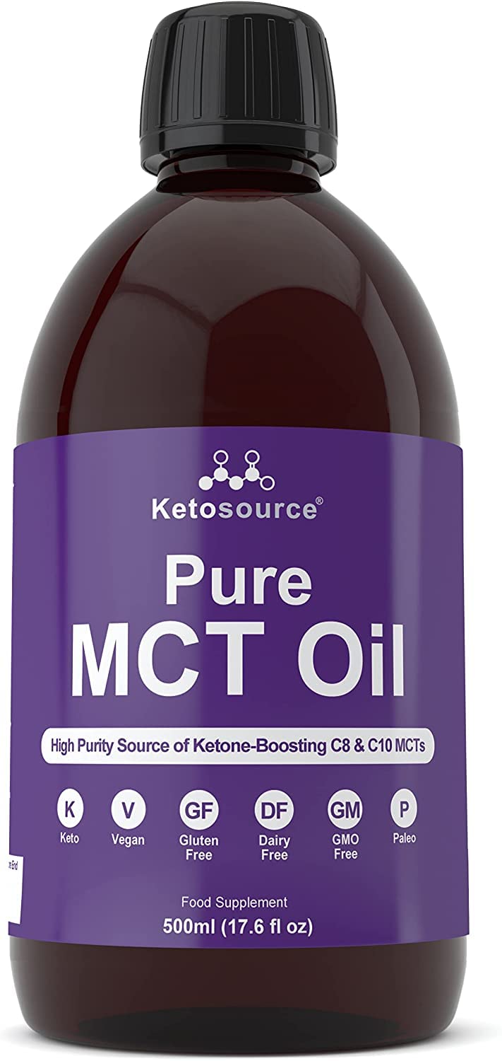 Ketosource® Pure MCT Oil | High Purity Source of Ketone-Boosting C8 & C10 MCTs | Supports Keto Nutrition & Fasting | Vegan Safe & Gluten Free | 500ml Bottle - BeesActive Australia
