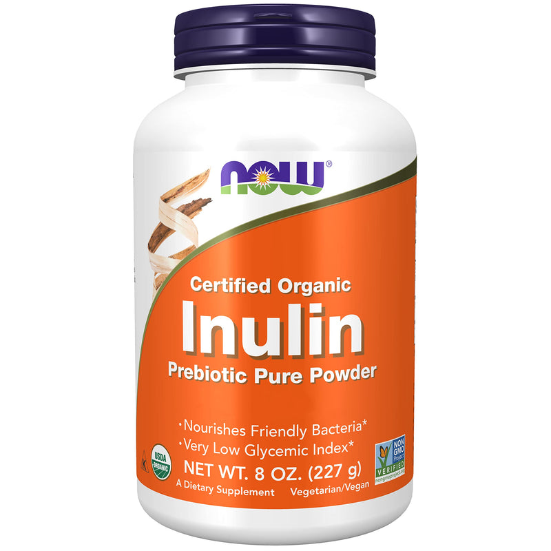 Now Foods, Certified Organic Inulin, High Dose, 227g Vegan Powder, Lab-Tested, Soy Free, Gluten Free, Non GMO, Vegetarian - BeesActive Australia