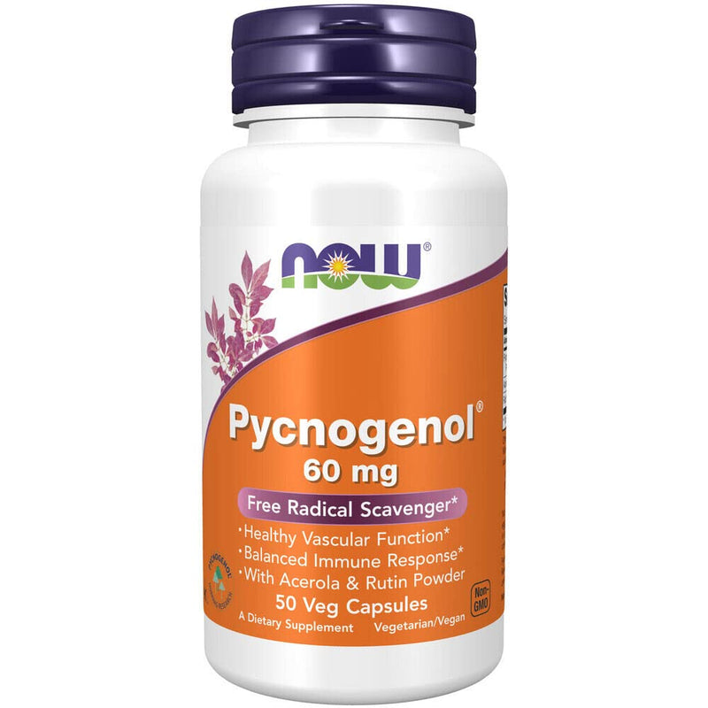 Now Foods, Pycnogenol, 60mg, 50 Vegan Capsules, Lab-Tested, Soy Free, Gluten Free, Vegetarian - BeesActive Australia