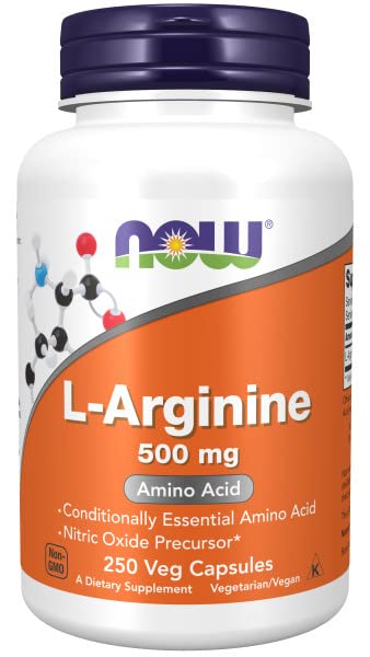 Now Foods, L-Arginine, 500mg, 250 Vegan Capsules, Amino Acid, Lab-Tested, Gluten Free, Soy Free, Non-GMO - BeesActive Australia