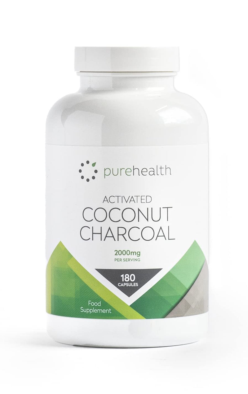 Activated Coconut Charcoal Capsules 2000mg Daily Serving | No Fillers/Bulking Agents | 180 Vegan Capsules | Non GMO Coconut for Bloating, Gas, Digestion, Flatulence | Natural Relief | Supplement - BeesActive Australia